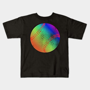 Baseball Or Softball In Rainbow Colors Kids T-Shirt